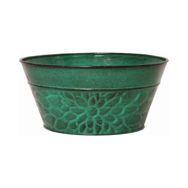 Lawnitator 8 in. Laurel Sheet Metal Bowl Planter, Aqua Blue LA3863071 - main